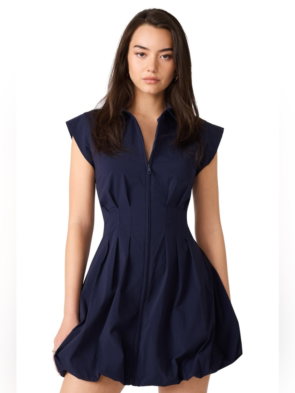 NWT Steve Madden Dyanne Navy Bubble-Hem Mini Dress